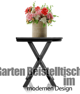 Beistelltisch anthrazit aus Kunststoff LxBxH 45x43x50cm – wetterfester Campingtisch - Klappt 5