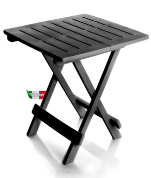 Beistelltisch anthrazit aus Kunststoff LxBxH 45x43x50cm – wetterfester Campingtisch - Klappt 6