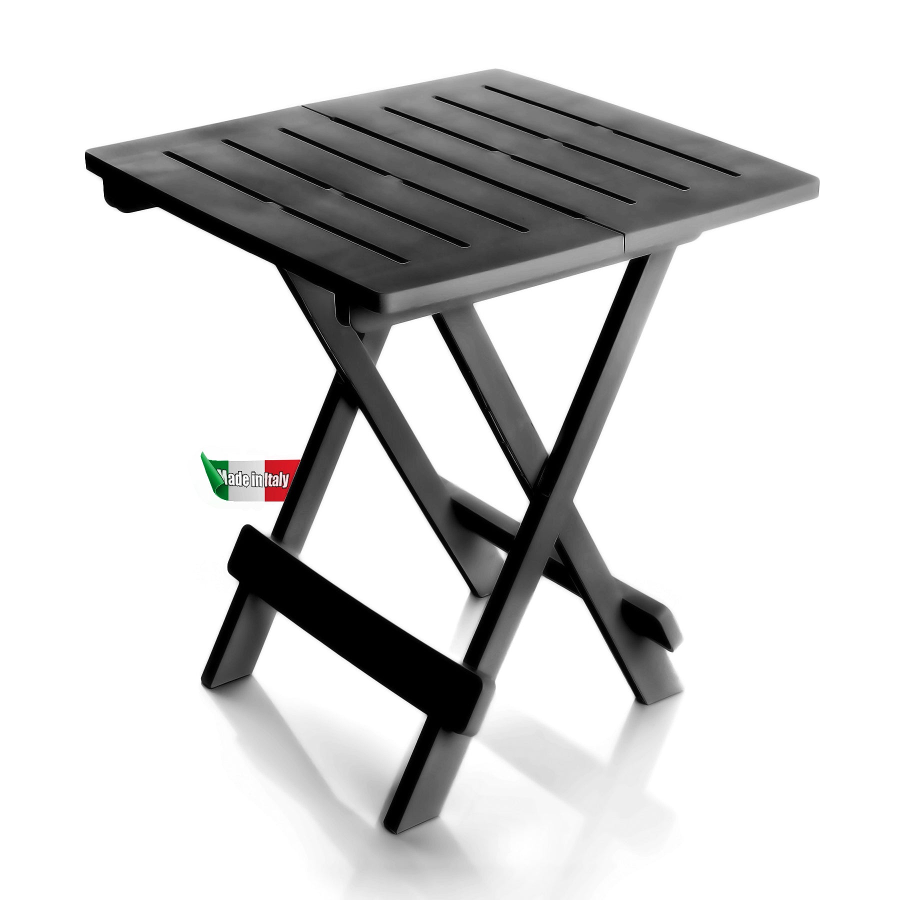 Beistelltisch anthrazit aus Kunststoff LxBxH 45x43x50cm – wetterfester Campingtisch - Klappt 6