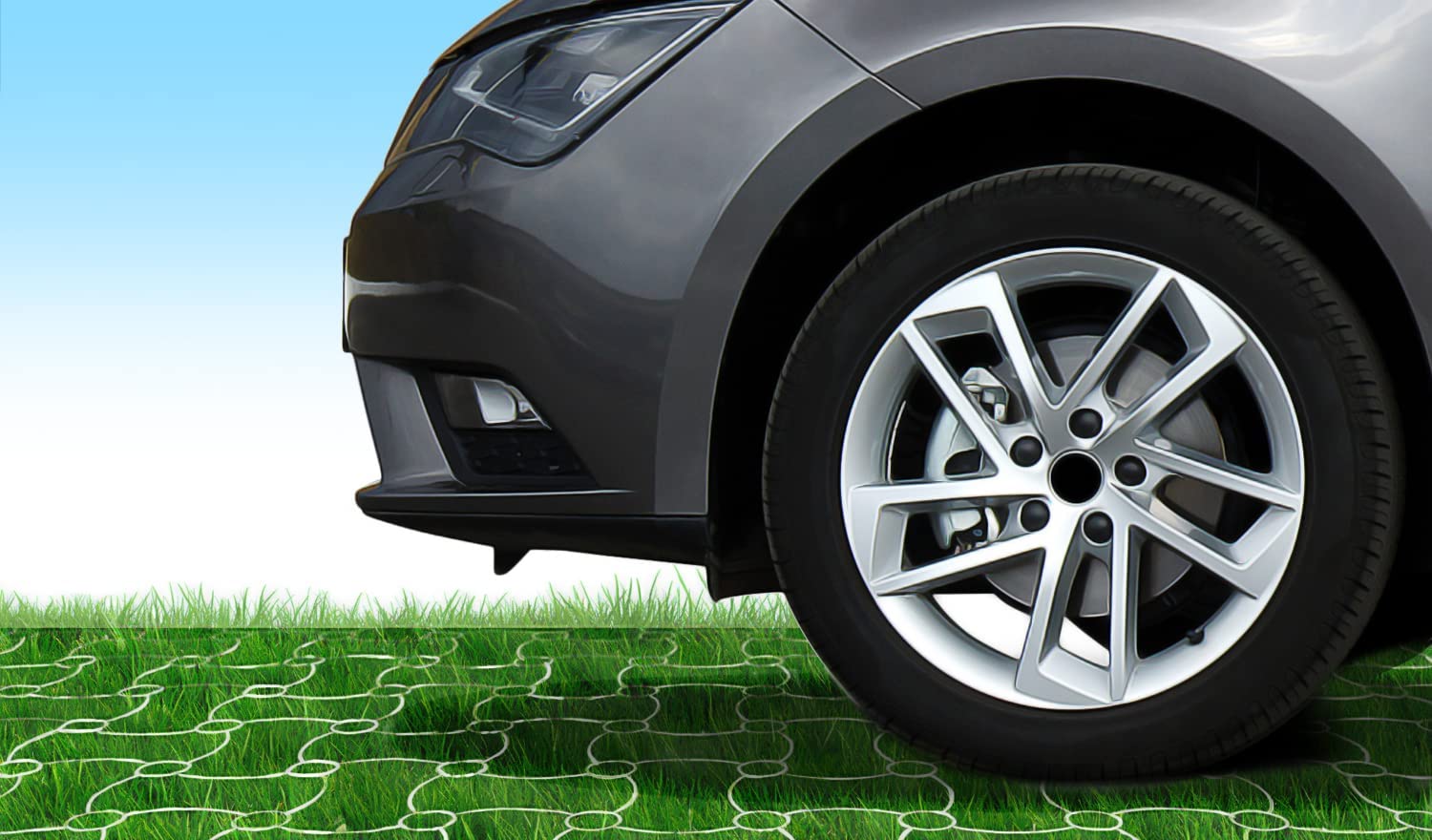 BigDean 24x Rasengitter Paddockplatte 50x50 cm Rasenmatten Rasenwaben Kiesgitter Parkplatzrasen 6 m² image 4