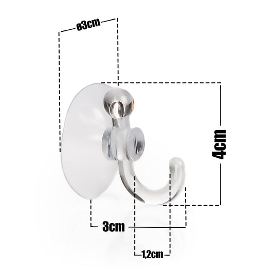 40x Saugnapf Set mit Haken - Saughaken ca. 3,4 cm - Wandhaken ohne Bohren 2