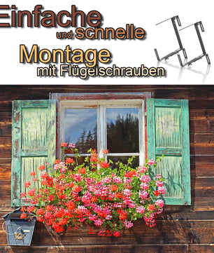 Blumenkastenhalterung 8 Stück Anthrazit für Balkon und Geländer geeignet 3