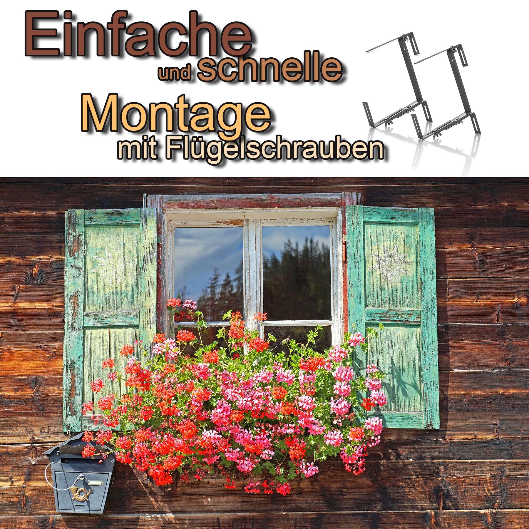 BigDean Blumenkastenhalterung 8 Stück Anthrazit für Balkon und Geländer geeignet 3