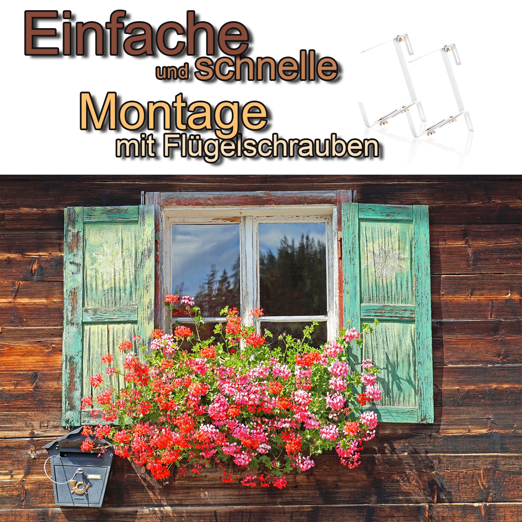 BigDean Blumenkastenhalterung 4 Stück Weiss für Balkon und Geländer – einfache Befestigung 3