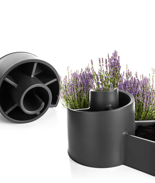 Kräuterspirale aus Kunststoff in Anthrazit BxH 54x34 cm – Kräuterschnecke - Blumentreppe