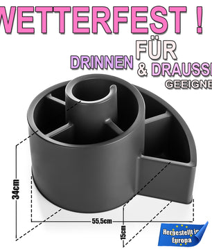 BigDean Kräuterspirale aus Kunststoff in Anthrazit BxH 54x34 cm – Kräuterschnecke - Blumentreppe 3