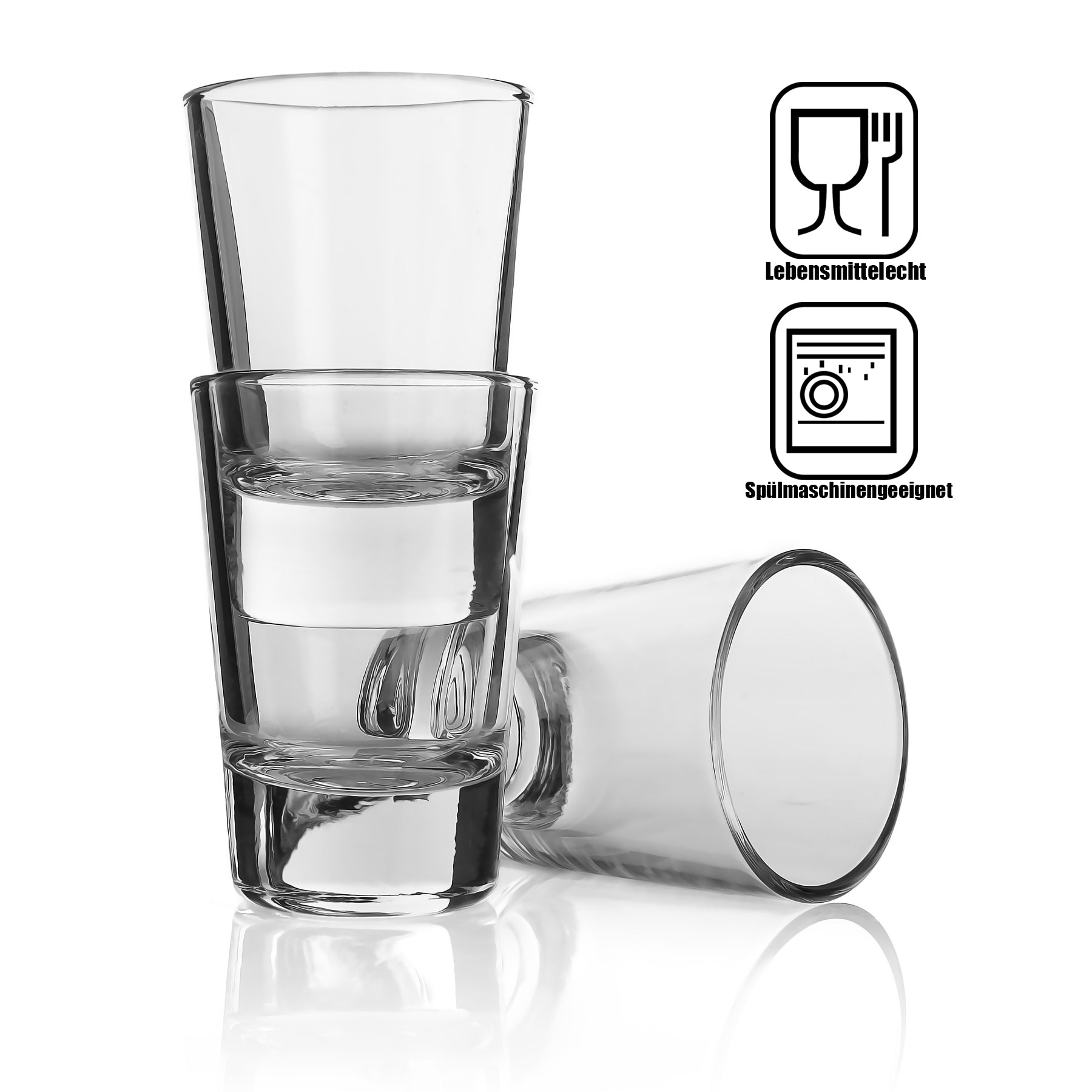 12 Schnapsgläser 6cl - standfeste Shotgläser aus Glas mit dickem Boden in Gastro Qualität 4