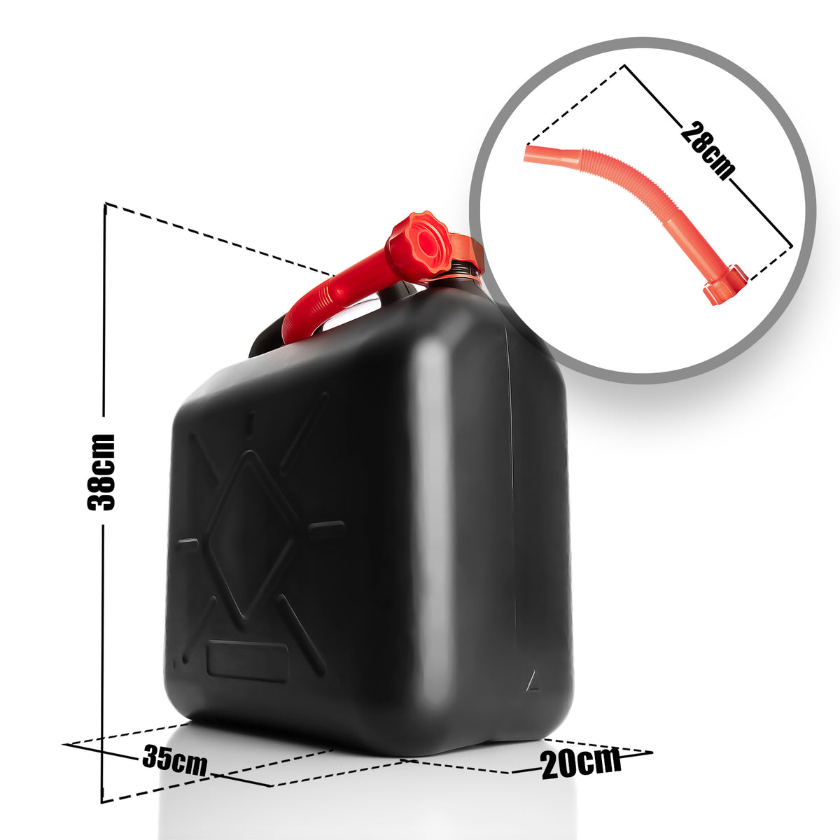 BigDean Benzinkanister 20L mit flexiblem Ausgießer - Kraftstoffkanister für Benzin & Diesel - handlicher Kanister Dieselkanister UN-Zulassung Reservekanister - Made in Europa image 3