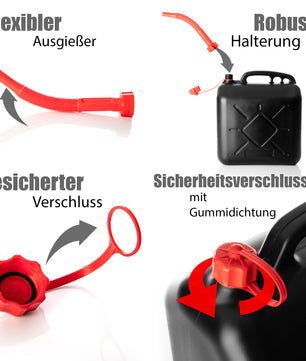 BigDean Benzinkanister 20L mit flexiblem Ausgießer - Kraftstoffkanister für Benzin & Diesel - handli 5