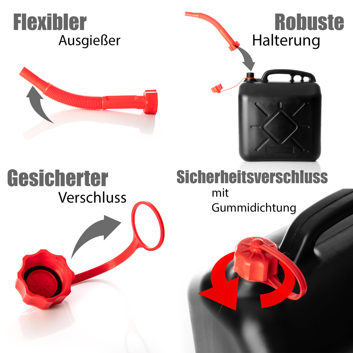 BigDean Benzinkanister 20L mit flexiblem Ausgießer - Kraftstoffkanister für Benzin & Diesel - handlicher Kanister Dieselkanister UN-Zulassung Reservekanister - Made in Europa image 5