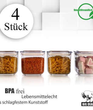 4x Vorratsdosen mit Deckel 750ml transparent BPA frei lebensmittelecht spülmaschinenfest 2