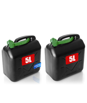 2 Stück Benzinkanister 5L mit flexiblem Ausgießer - Kraftstoffkanister für Benzin & Diesel