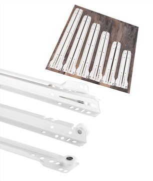 5 Paar Schubladenschienen 250mm - Schubladenauszug weiß - Schienen für Schubladen