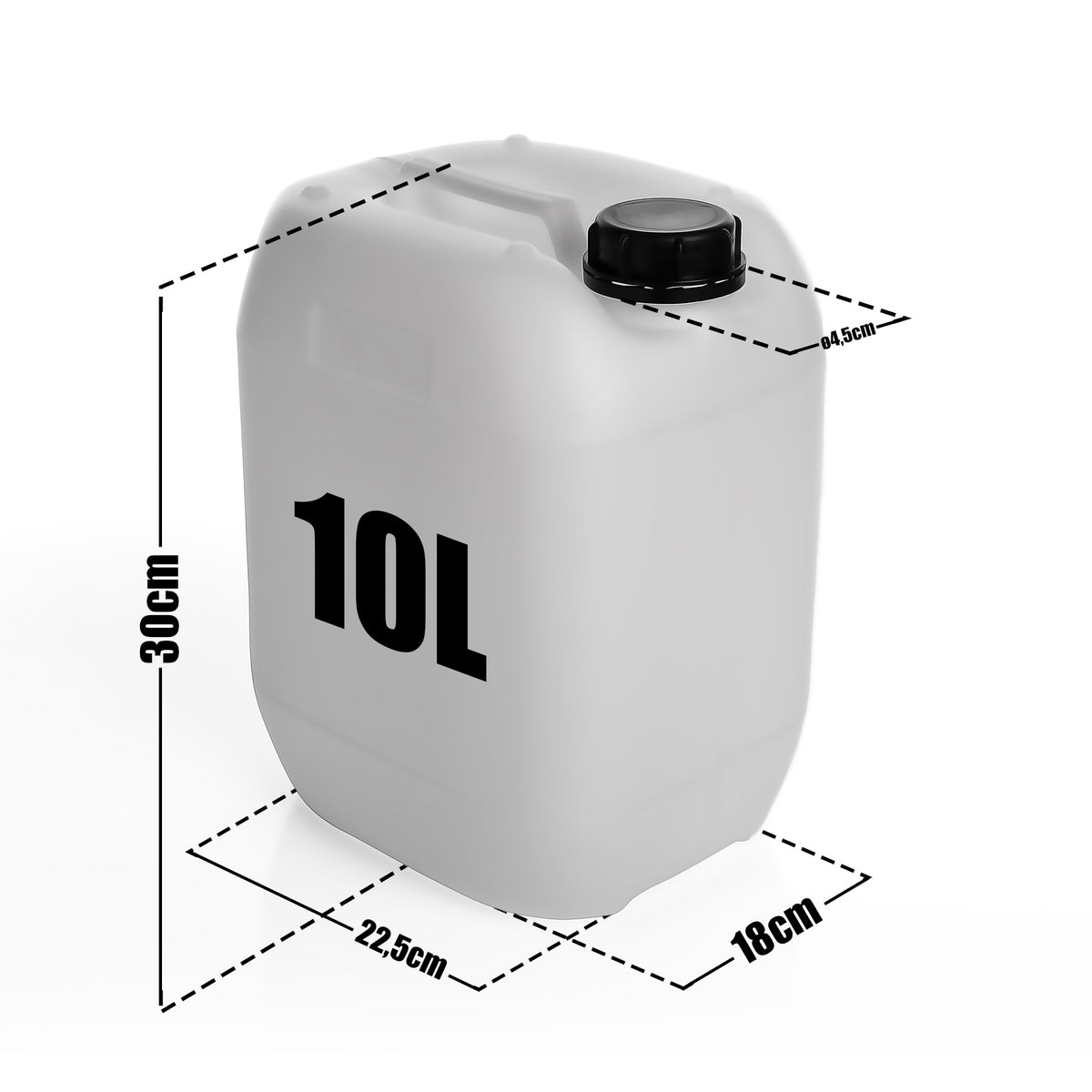 BigDean 4 Stück Wasserkanister 10L mit Schraubverschluss DIN 51 naturweiß - Lebensmittel & Industrie Zulassung - BPA frei lebensmittelecht stapelbar UN-Zulassung - tragbarer Wasserbehälter für Indoor & Outdoor - Made in Germany image 3