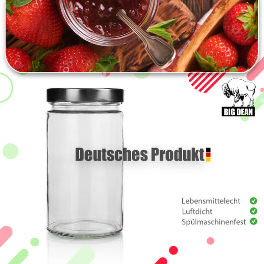 BigDean 6 Stück 720ml Einmachgläser mit silbernem Schraubdeckel – luftdichte Marmeladengläser 2
