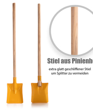 Kinder Schaufel Gartenschaufel - kindgerechte Gartengeräte - Metallschaufel mit stabilem Holz Stiel 2