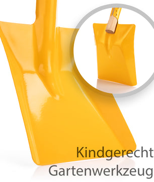 Kinder Schaufel Gartenschaufel - kindgerechte Gartengeräte - Metallschaufel mit stabilem Holz Stiel 4