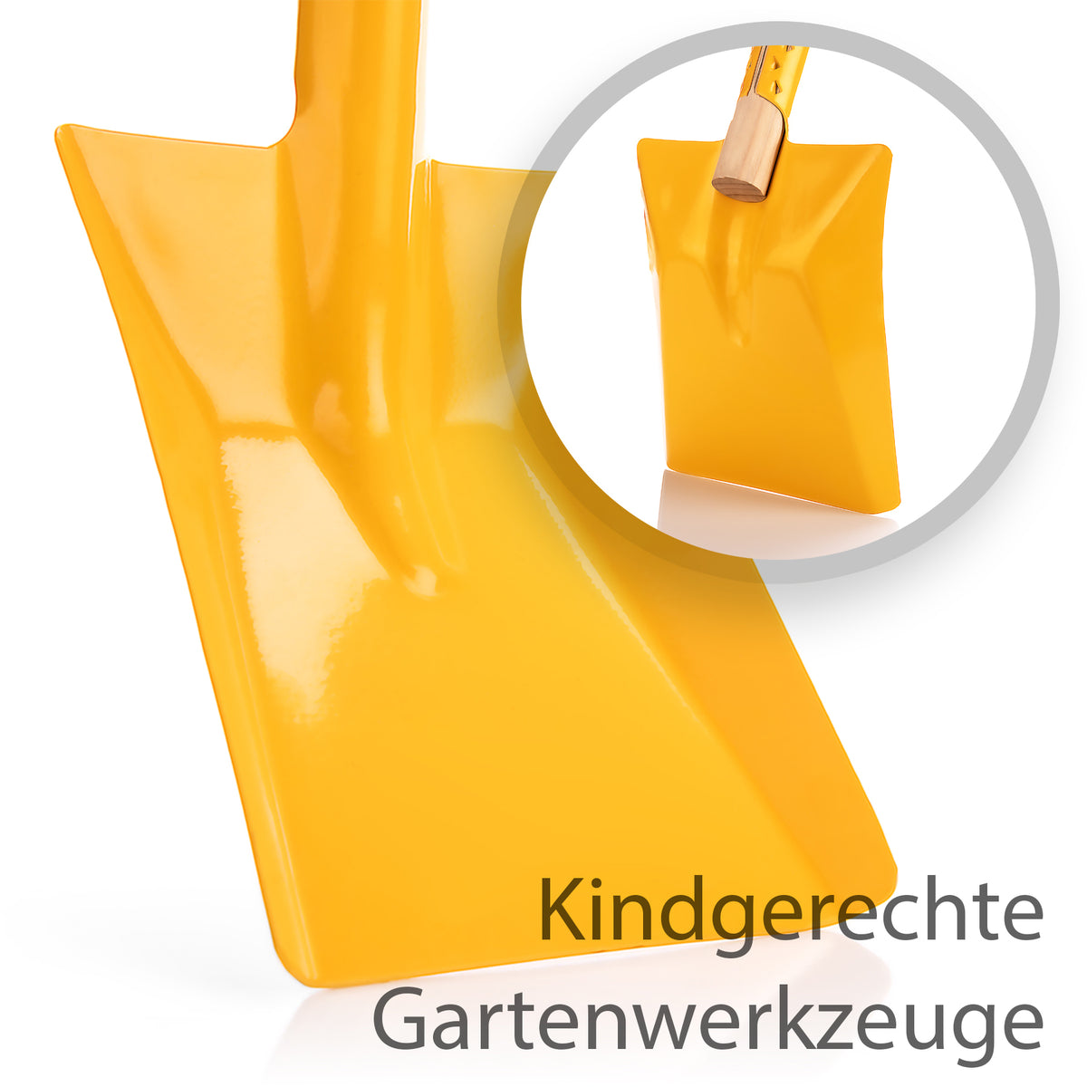 BigDean Kinder Schaufel Gartenschaufel - kindgerechte Gartengeräte - Metallschaufel mit stabilem Holz Stiel - Kindergartengeräte Gartenwerkzeuge für Kinder - Made in Germany image 4