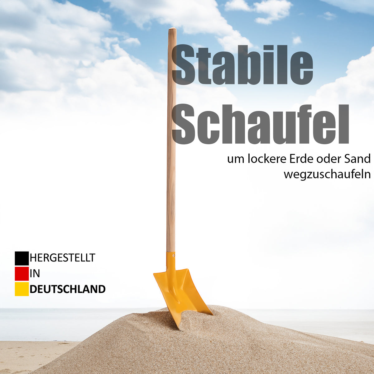BigDean Kinder Schaufel Gartenschaufel - kindgerechte Gartengeräte - Metallschaufel mit stabilem Holz Stiel - Kindergartengeräte Gartenwerkzeuge für Kinder - Made in Germany image 5