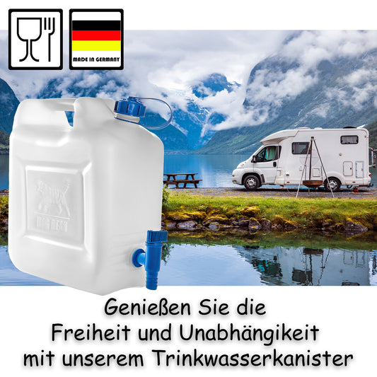 3x Wasserkanister 10l bis 12l Trinkwasserbehälter Trinkwasserkanister mit Hahn Lebensmittelecht 2