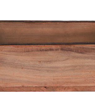 Alte Ziegelform Holzkiste mit Metallbeschlägen Ordnungsbox 1 Kammer Allzweckkiste Antik Altholz 32 x 2