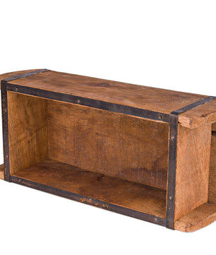 2x Ziegelform 32x14x9 cm - Ein-Kammer - Vintage Holzkiste mit Metallbeschlägen 4