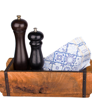 2x Ziegelform 32x14x9 cm - Ein-Kammer - Vintage Holzkiste mit Metallbeschlägen 5