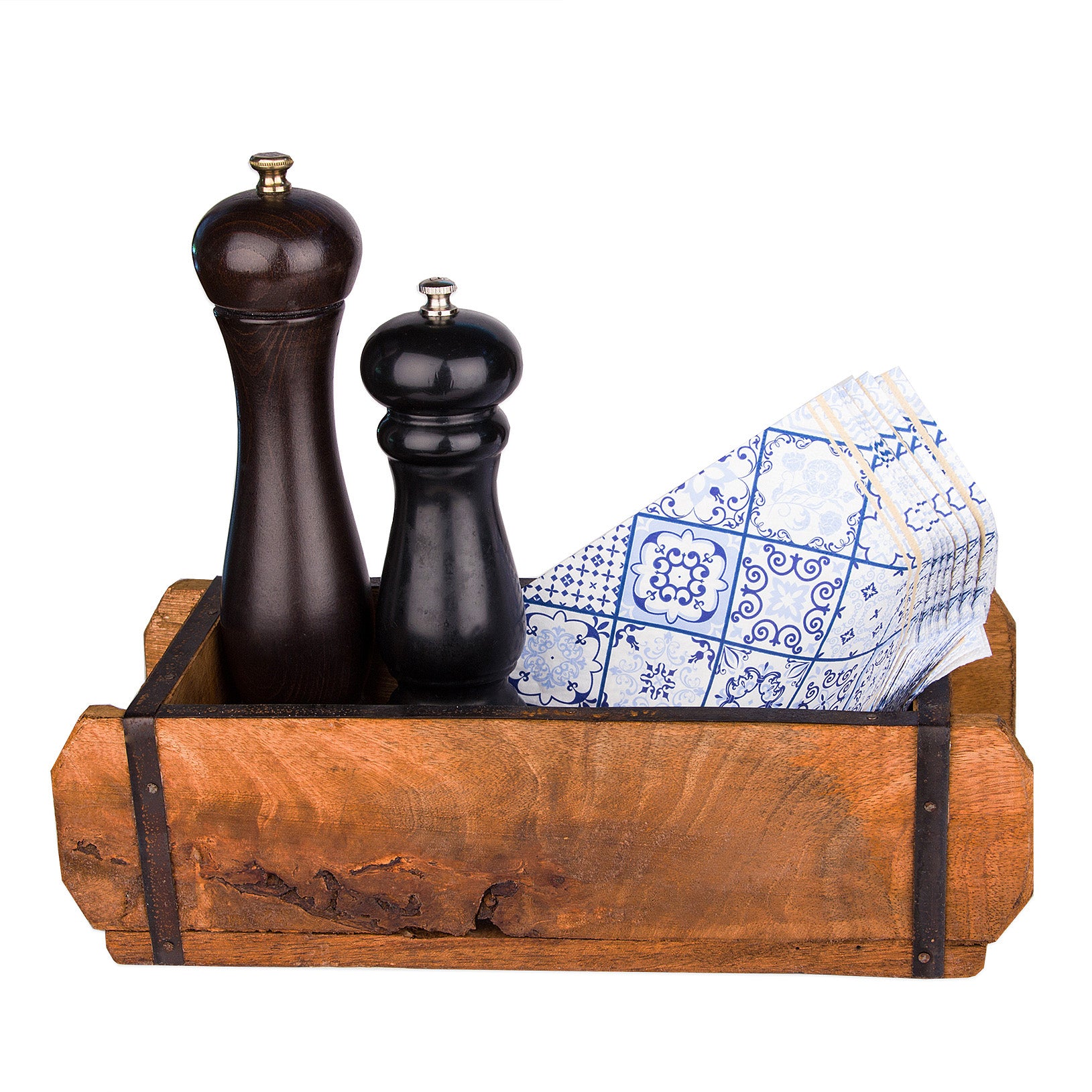 2x Ziegelform 32x14x9 cm - Ein-Kammer - Vintage Holzkiste mit Metallbeschlägen 5