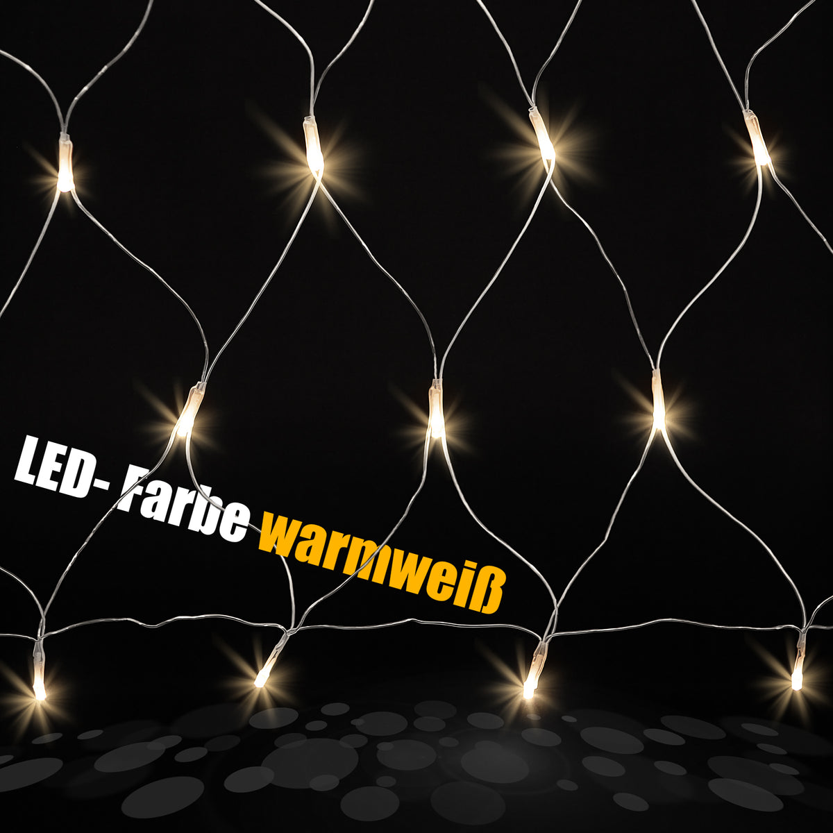 LEX Lichternetz mit 160 LEDs 200x120cm Warmweiß IP44 - Weihnachtsbeleuchtung für Innen + Außen - Lichterkette Garten-Deko Pavillon-Beleuchtung Kabel transparent image 3