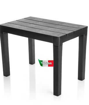 Garten Beistelltisch in Schwarz – wetterfester Campingtisch für In – und Outdoor geeignet – Kunststoff Esstisch Gartentisch Balkontisch – Made in Europa