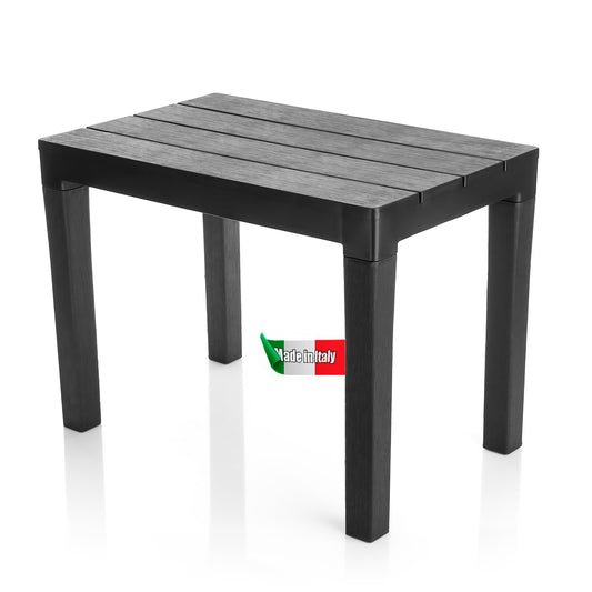 Garten Beistelltisch in Schwarz – wetterfester Campingtisch für In – und Outdoor geeignet – Kunststoff Esstisch Gartentisch Balkontisch – Made in Europa