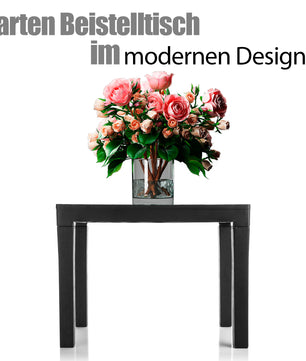 BigDean Garten Beistelltisch in Schwarz – wetterfester Campingtisch für In – und Outdoor geeignet – Kunststoff Esstisch Gartentisch Balkontisch – Made in Europa 2