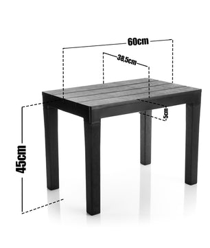 BigDean Garten Beistelltisch in Schwarz – wetterfester Campingtisch für In – und Outdoor geeignet – Kunststoff Esstisch Gartentisch Balkontisch – Made in Europa 3