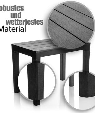 BigDean Garten Beistelltisch in Schwarz – wetterfester Campingtisch für In – und Outdoor geeignet – Kunststoff Esstisch Gartentisch Balkontisch – Made in Europa 4