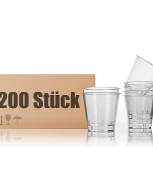 200 Stück Schnapsgläser Plastik 3cl BPA frei - wiederverwendbare Shotgläser bruchsicherer Kunststoff 2