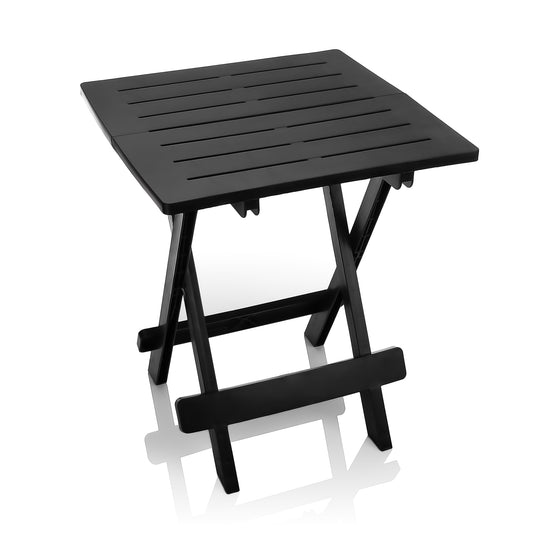 Klapptisch klein in Anthrazit aus Kunststoff LxBxH 45x43x50cm – wetterfester Campingtisch – Beistelltisch – Kleiner & Leichter Esstisch, Gartentisch und Balkontisch