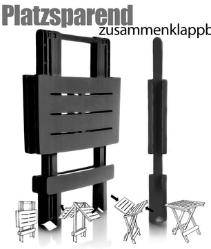 BigDean Klapptisch klein in Anthrazit aus Kunststoff LxBxH 45x43x50cm – wetterfester Campingtisch – Beistelltisch – Kleiner & Leichter Esstisch, Gartentisch und Balkontisch 2