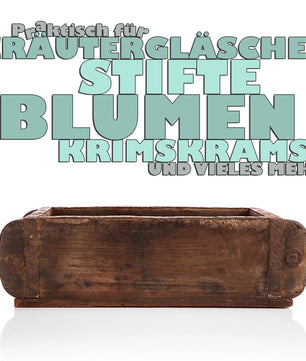Ziegelform in Braun 32x14,5x9cm (LxBxH) – rustikale vintage Ordnungsbox mit Metallbeschlägen 4