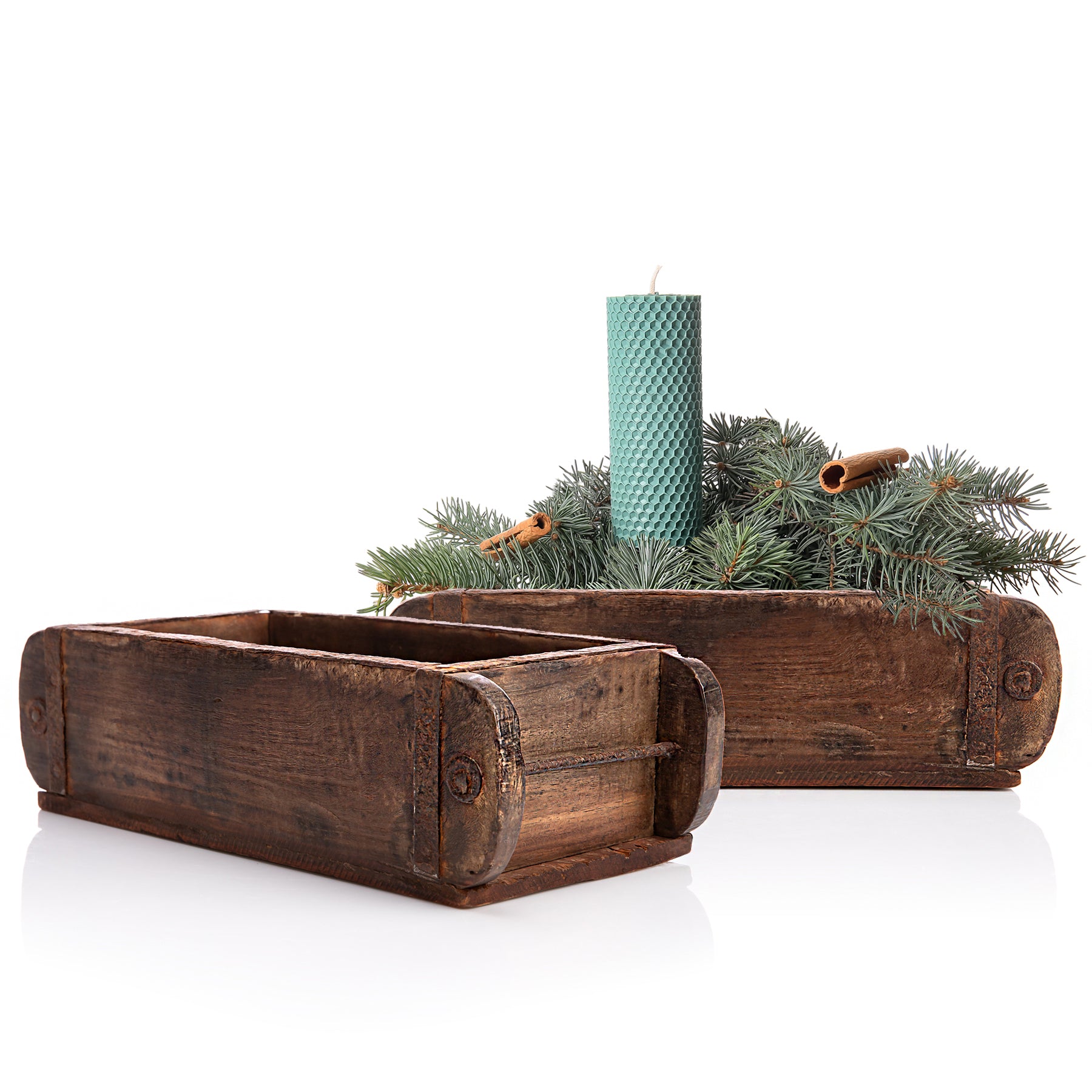2 Stück Ziegelform in Braun 32x14,5x9cm (LxBxH) – rustikale vintage Ordnungsbox