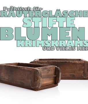 2 Stück Ziegelform in Braun 32x14,5x9cm (LxBxH) – rustikale vintage Ordnungsbox 4