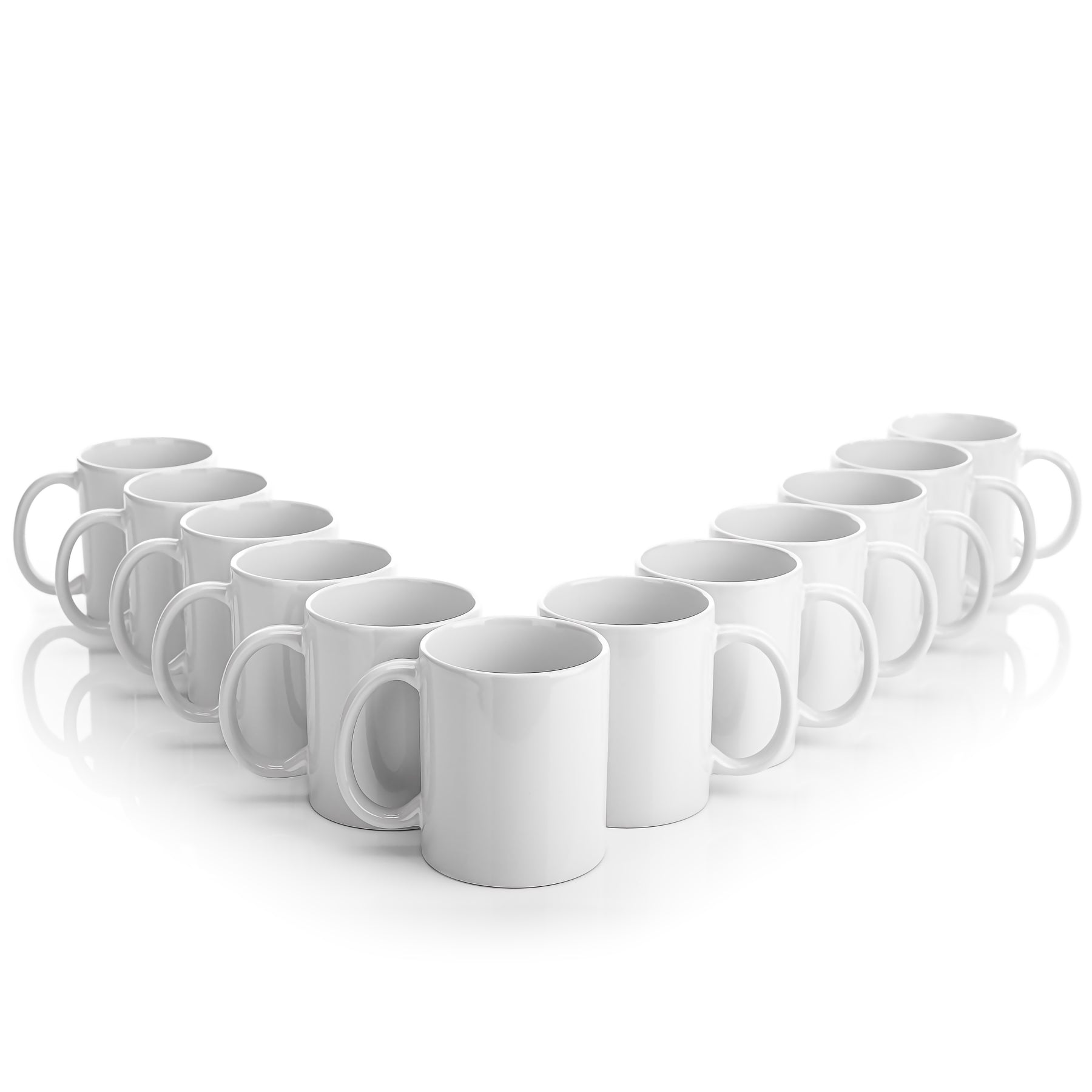 12 Stück große Kaffeebecher weiß 300ml aus hochwertigem Porzellan - Kaffeetasse weiß  6