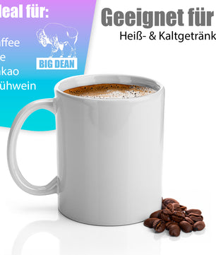 12 Stück große Kaffeebecher weiß 300ml aus hochwertigem Porzellan - Kaffeetasse weiß  2