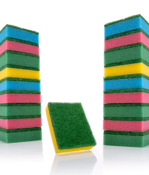 BigDean 100 Stück Schwämme Mehrfarbig für Küche & Haushalt– zweiseitigen Reinigungsschwamm – Topfschwamm, Spülschwamm, Putzschwamm wiederverwendbar – Made in Europa  6