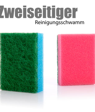 BigDean 100 Stück Schwämme Mehrfarbig für Küche & Haushalt– zweiseitigen Reinigungsschwamm – Topfschwamm, Spülschwamm, Putzschwamm wiederverwendbar – Made in Europa  2