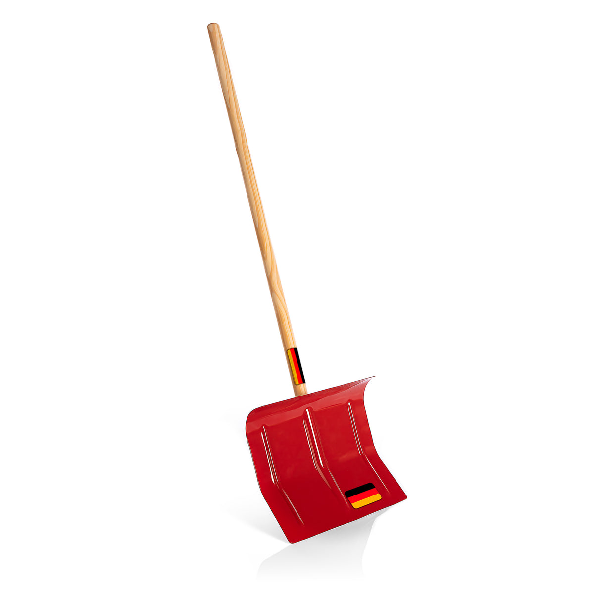 BigDean Schneeschaufel für Kinder in Rot 25,5 x 90 cm (BxH) – Schneeräumer klein aus Metall – sehr robuster Kinder Schneeschieber Schneeschippe – Made in Germany image 1