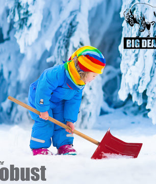Schneeschaufel für Kinder in Rot 25,5 x 90 cm (BxH) – Schneeräumer klein aus Metall 2