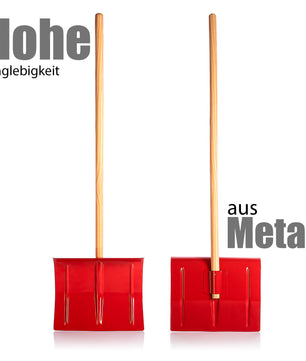 Schneeschaufel für Kinder in Rot 25,5 x 90 cm (BxH) – Schneeräumer klein aus Metall 4
