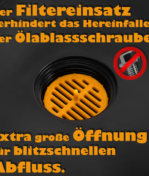 BigDean Ölwechselkanister in Schwarz 10 L Volumen – Ölbehälter mit Filtereinsatz – Ölwanne 5