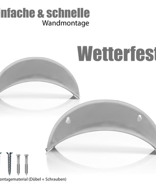 BigDean Gartenschlauchhalter aus Metall silber - robuster Schlauchhalter zur Wandmontage 4