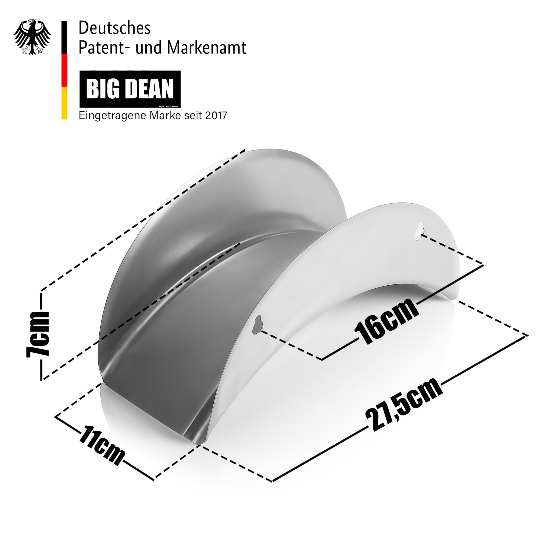 BigDean 2 Stück Gartenschlauchhalter aus Metall silber - robuster Schlauchhalter zur Wandmontage 3